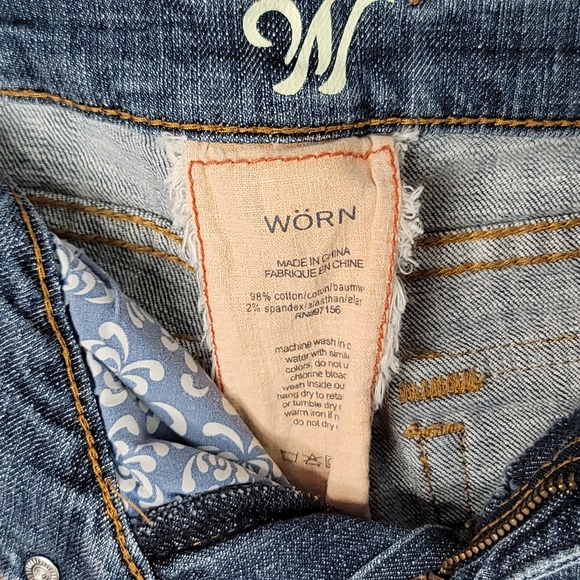 WÖRN Jeans High Quality Heavy Stitched Wide Leg Denim Jeans Women's Size 8 - Picture 6 of 16
